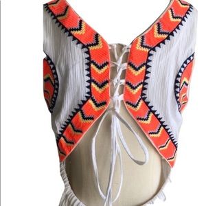 Romeo+Juliet Couture Aztec embroidery linen maxi